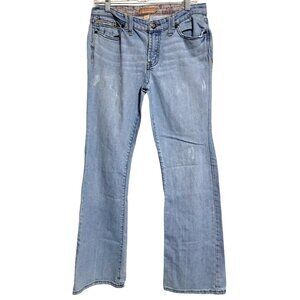 Abercrombie & Fitch Bootcut Jeans Womens Size 6 Light Blue Cotton Blend Distress